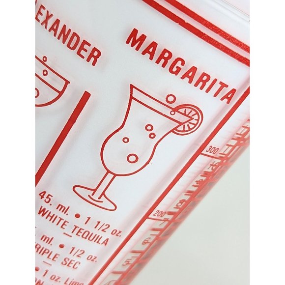 Clear Cocktail Recipe Mixing Glass Mixology Measuring Cup Vintage MCM Barware - Picture 4 of 4